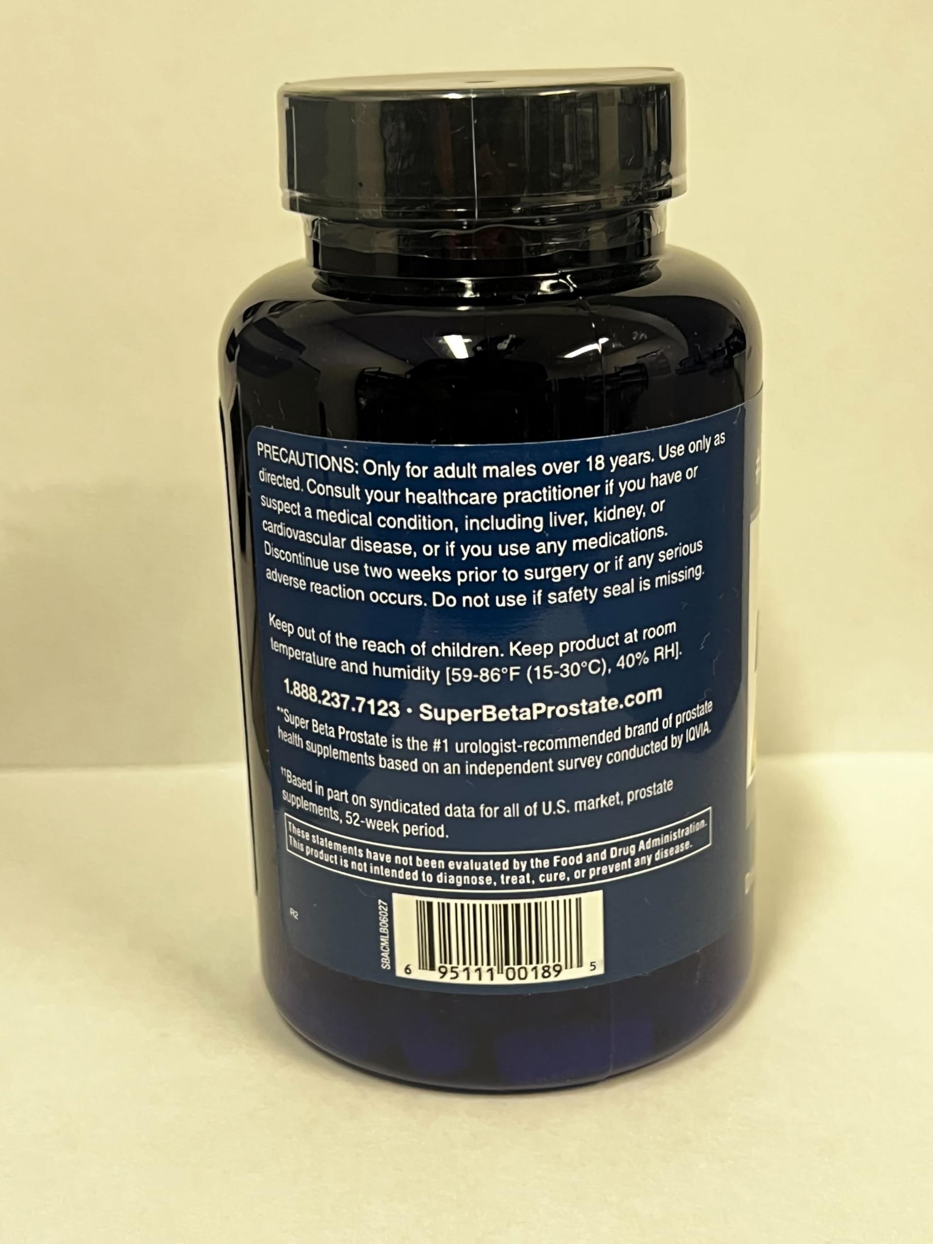 Super Beta Prostate nutrition facts card underlines premium minerals.