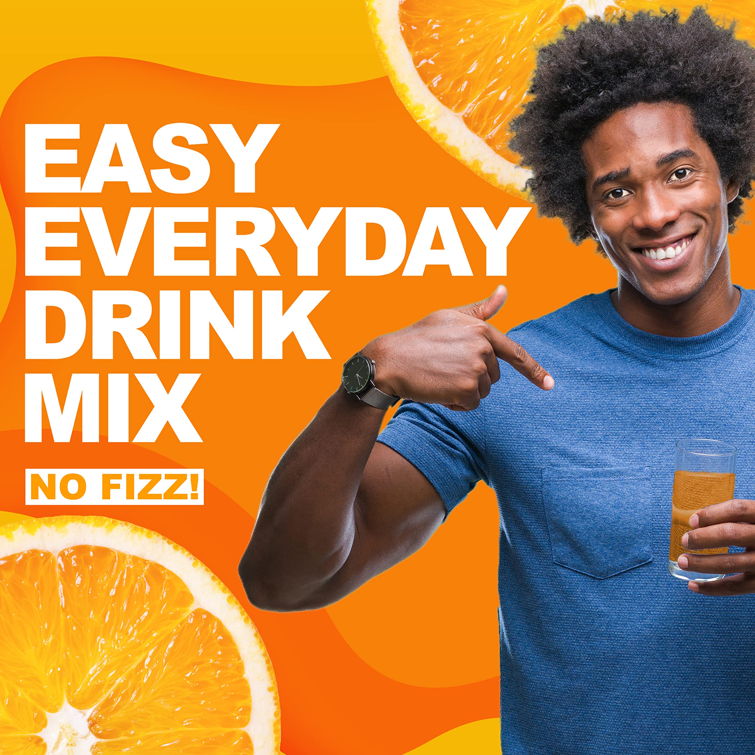 Super C orange drink label highlighting 1000 mg vitamin C.