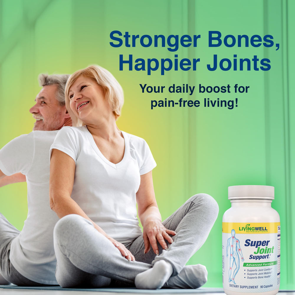 SUPER JOINT SUPPORT bottle on desk suggesting daily routine