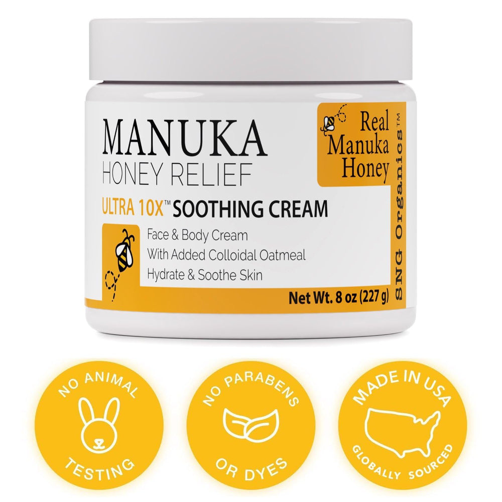 Super Natural Goods Manuka Honey Cream family use suggests suitability for adults and kids.