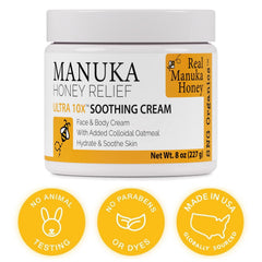 Super Natural Goods Manuka Honey Cream family use suggests suitability for adults and kids.