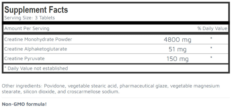 Super Premium Tri-Phase Creatine label detail emphasizes the triple blend benefits.