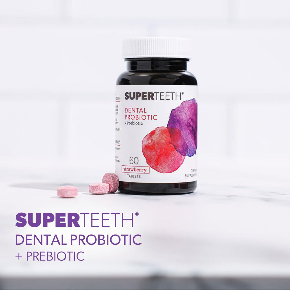 Kid-friendly SUPER TEETH tablets ready for post-brushing routine
