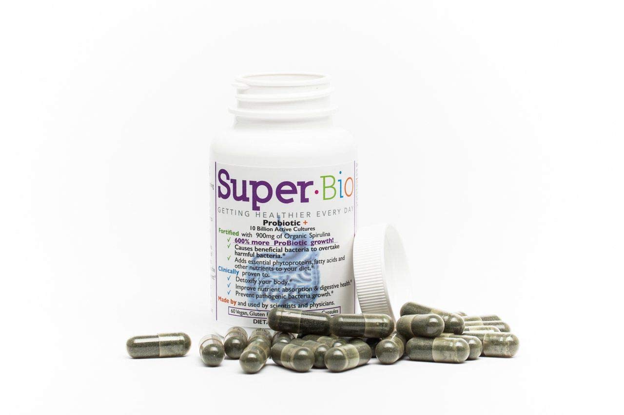 Two SuperBio capsules for daily gut health