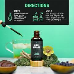 Droppers dispensing tincture into water demonstrating easy daily use.