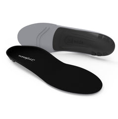 Superfeet all-purpose low-arch insoles in black with a stable heel cup.