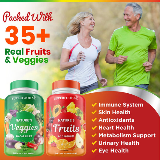 Superfood MD 180 veggie capsules closeup supports daily wellness.