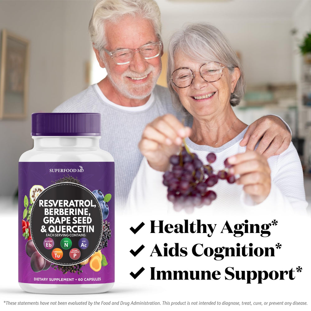 Superfood MD Acai extract capsules rich in polyphenols.