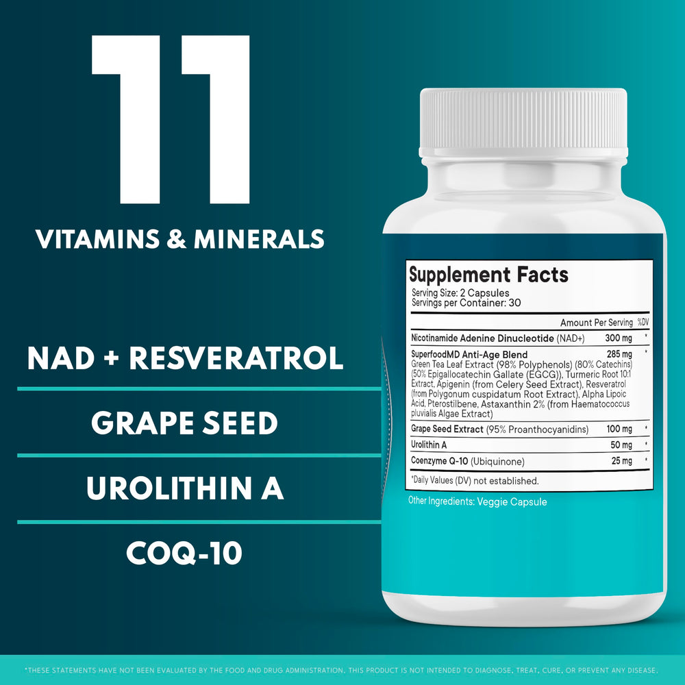 Superfood MD astaxanthin blend ingredients showcase potent antioxidant mix.