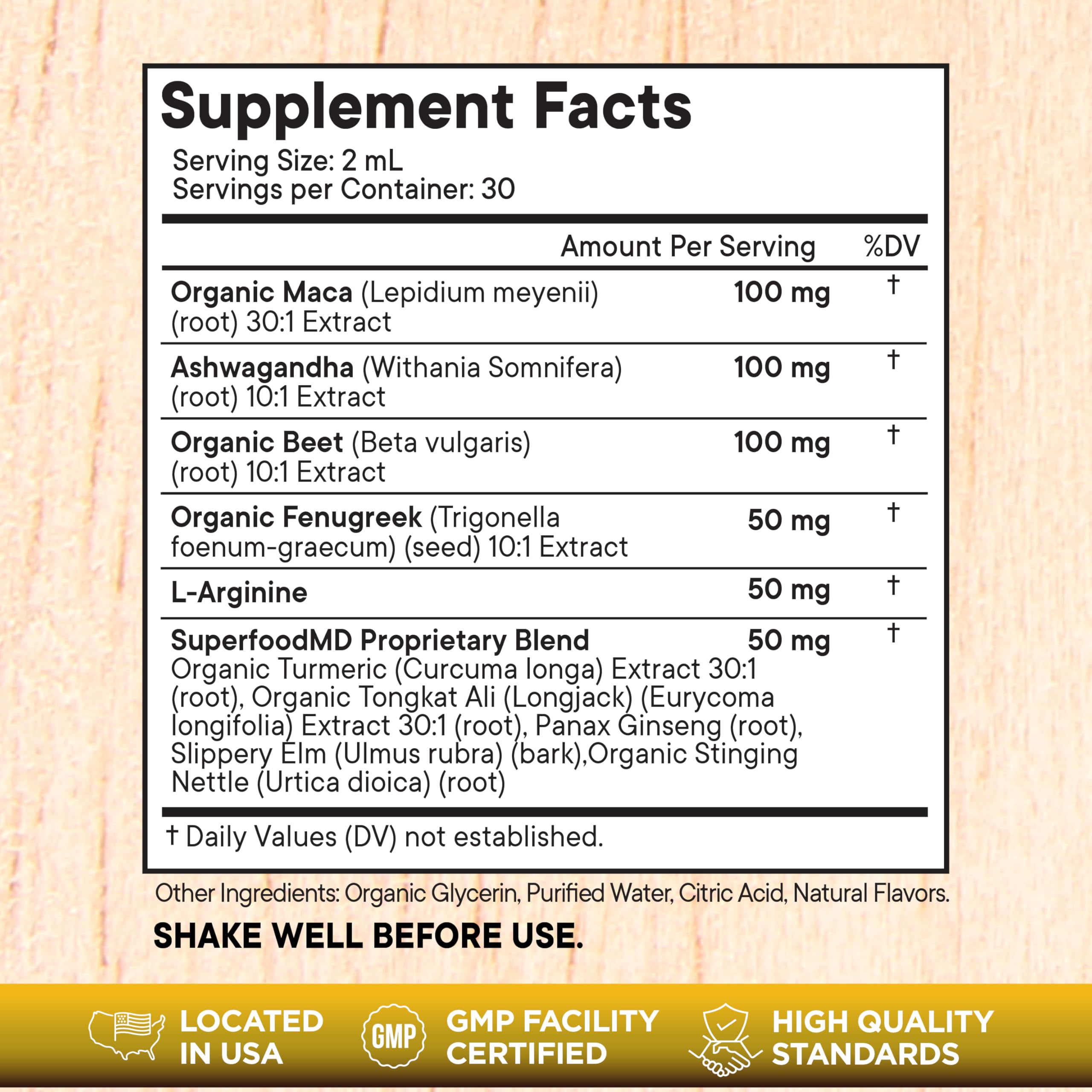 Superfood MD Dropper dispensing drops into water for easy use