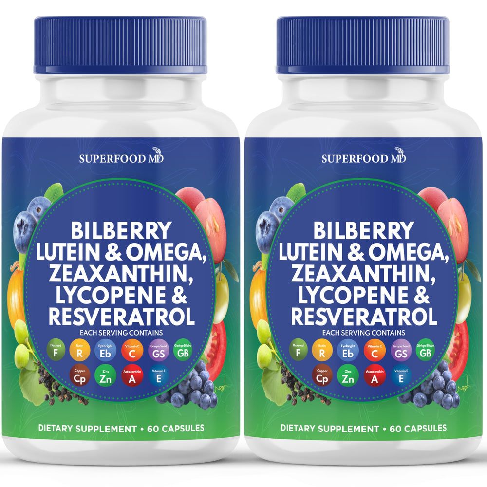 Superfood MD Eye Health bottle label with AREDS 2 formula