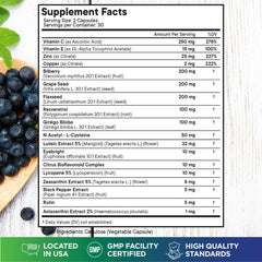 Close-up of Superfood MD eye health capsules offering daily antioxidant support