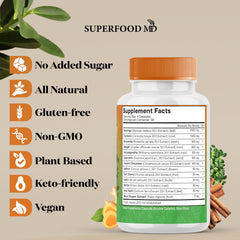 Ginger root capsules convey a zesty, warming cue from Superfood MD.