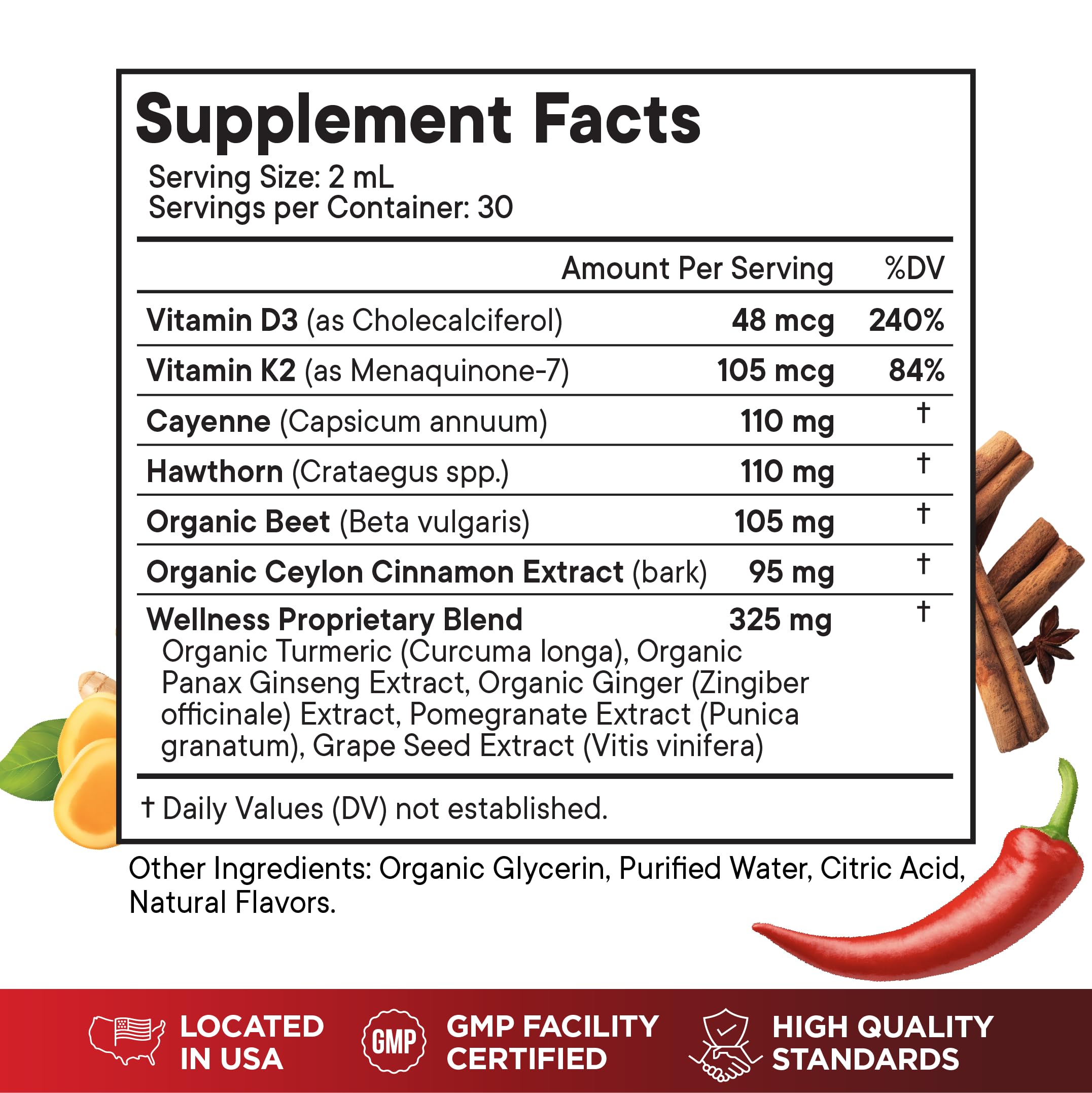 Superfood MD Hawthorn Berry Extract liquid drops with red berries for daily routine