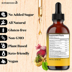 Superfood MD L-Arginine liquid splash illustrating mixability
