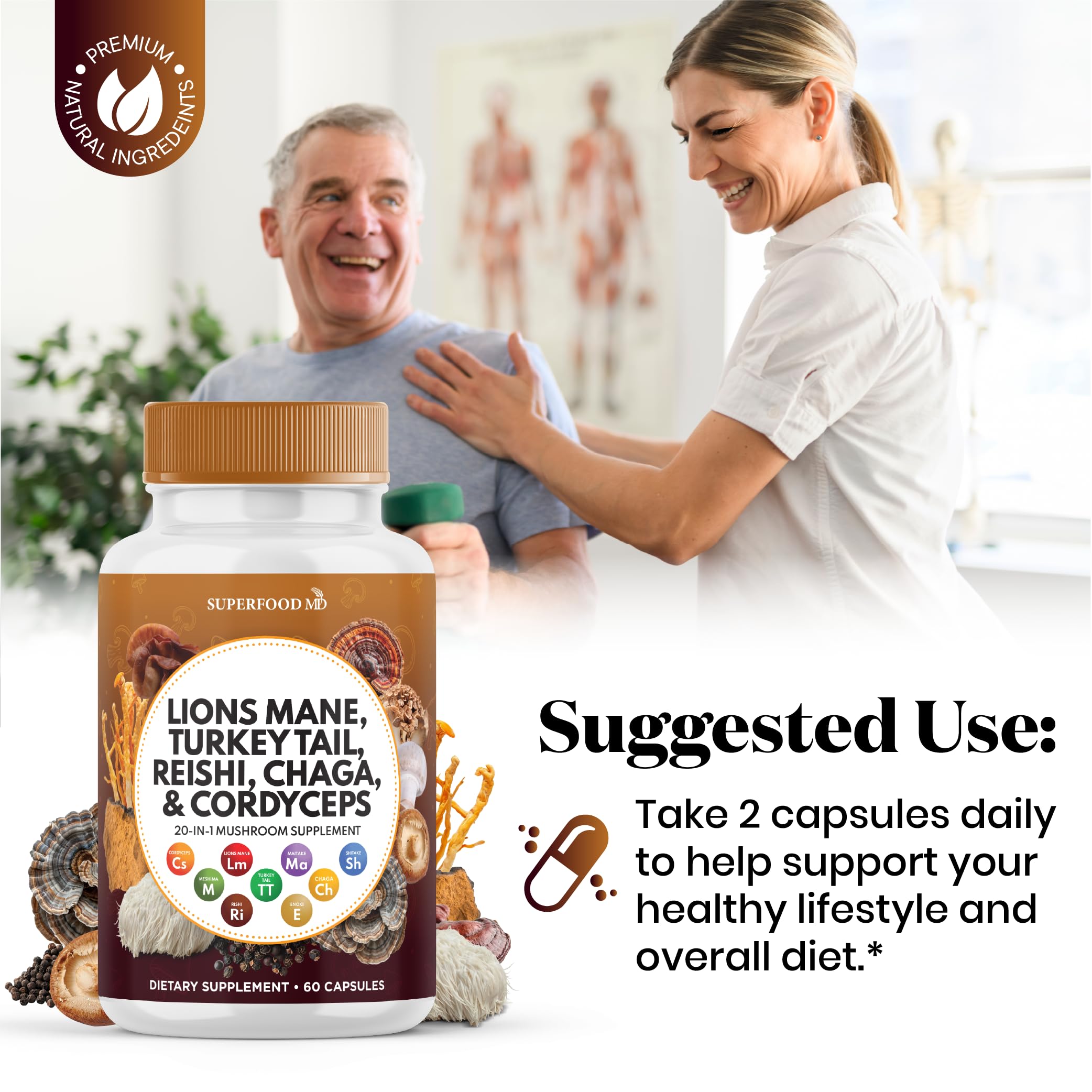 Superfood MD Front label close-up of capsules