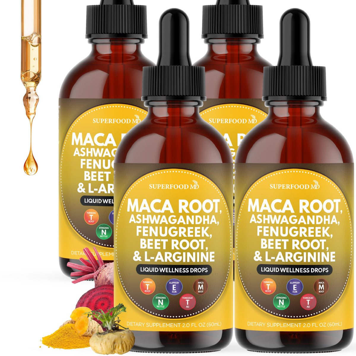 Superfood MD Maca Root Drops bottle ready for daily nutrient boost