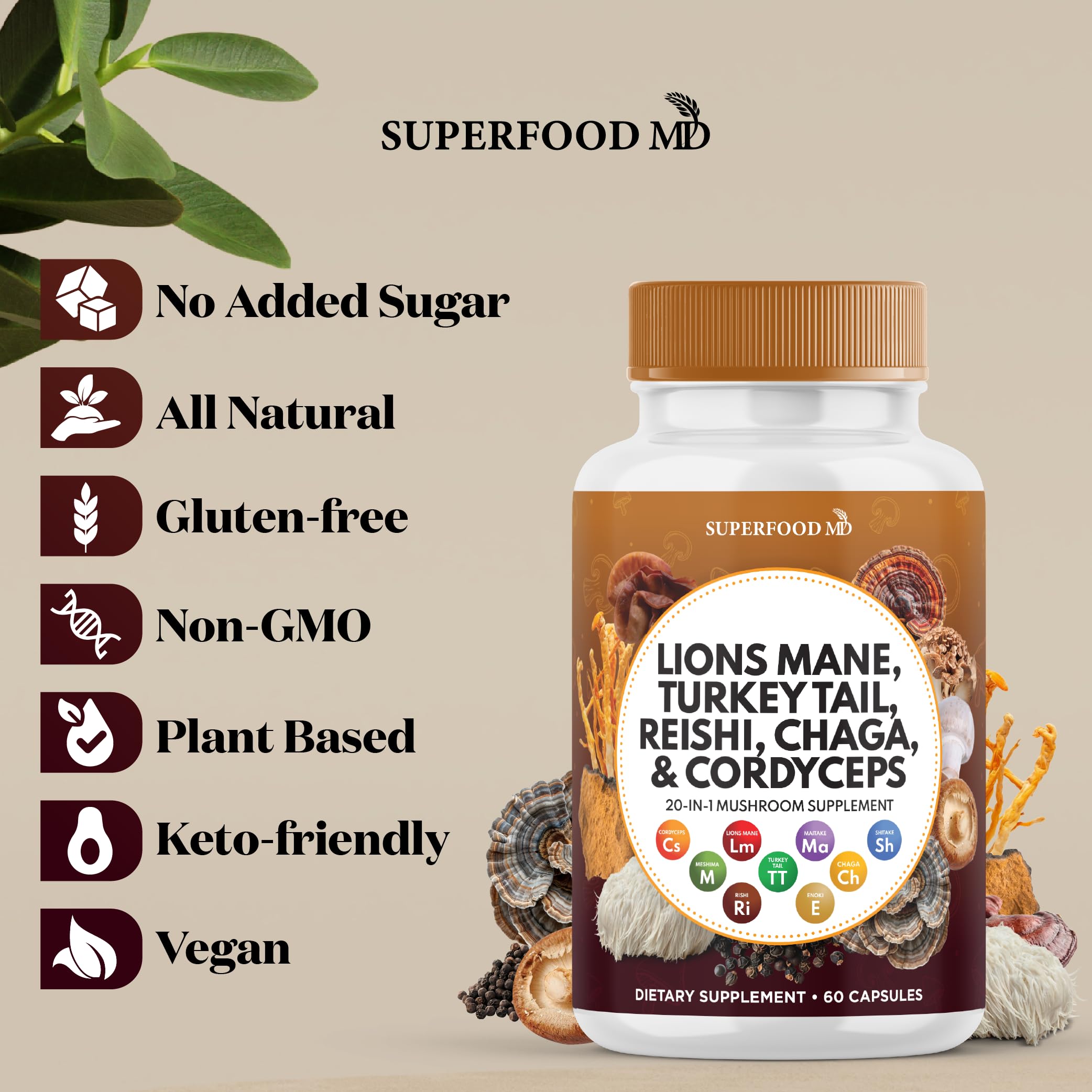 Superfood MD Made in USA badge on bottle