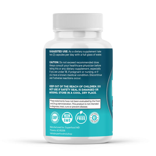 Superfood MD NAD+ liposomal capsules designed for convenient daily wellness support