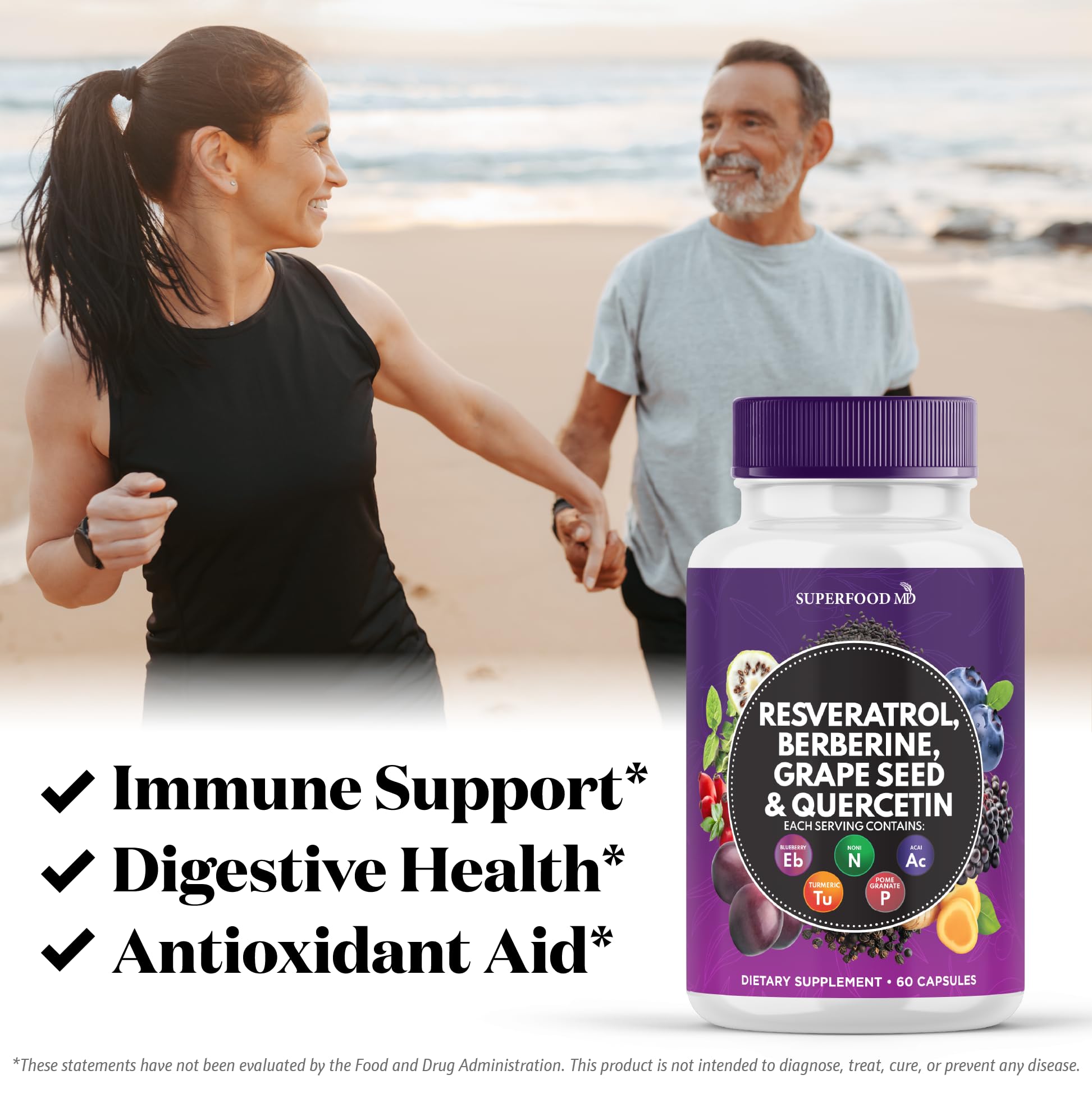 Superfood MD Noni extract capsules with tropical phytonutrients.