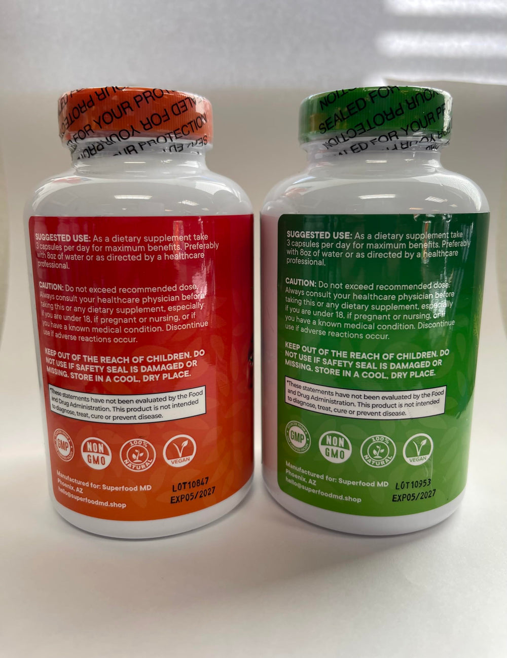 Two-bottle pack from Superfood MD demonstrates value and convenience.