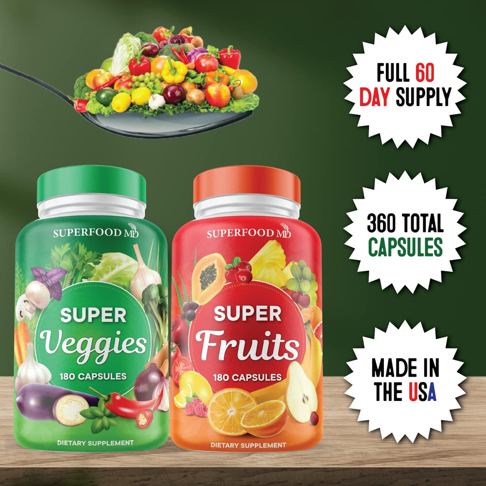 Soy-free icon confirms suitability for soy-free diets in Superfood MD product.