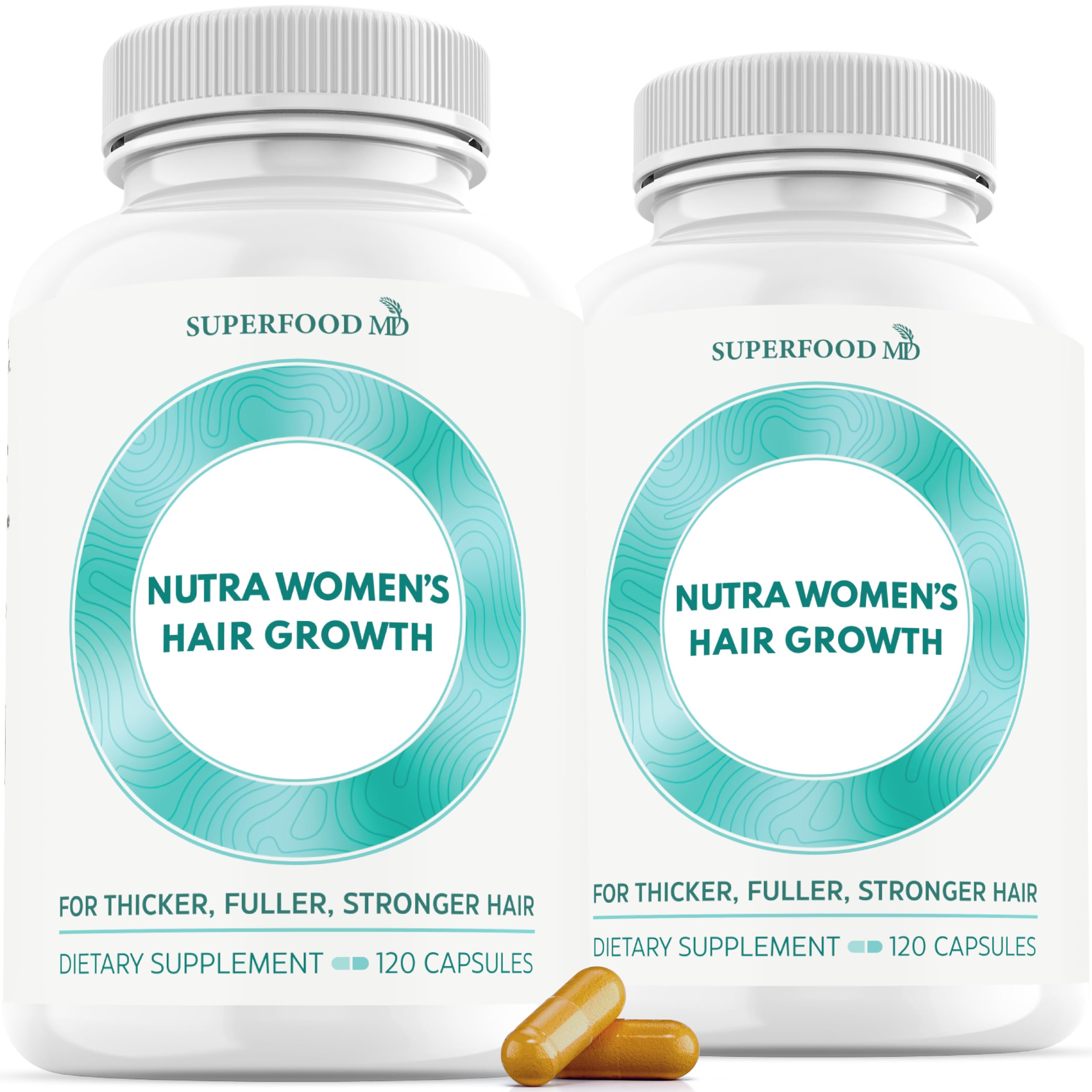 Superfood MD Women's Balance bottle front view showing packaging for hair support