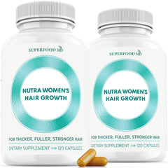 Superfood MD Women's Balance bottle front view showing packaging for hair support