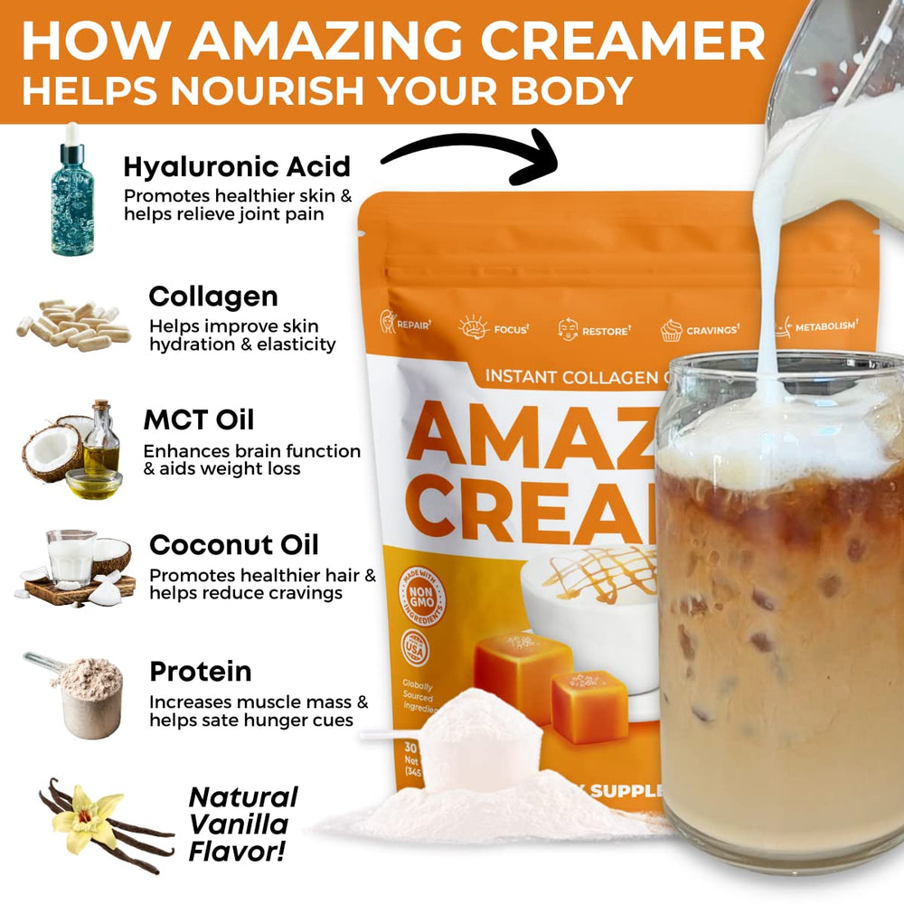 Amazing Creamer label shows keto-friendly, non-GMO formula