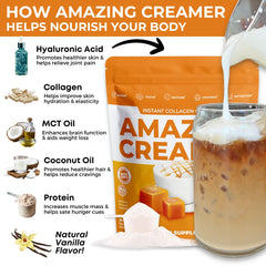 Amazing Creamer label shows keto-friendly, non-GMO formula