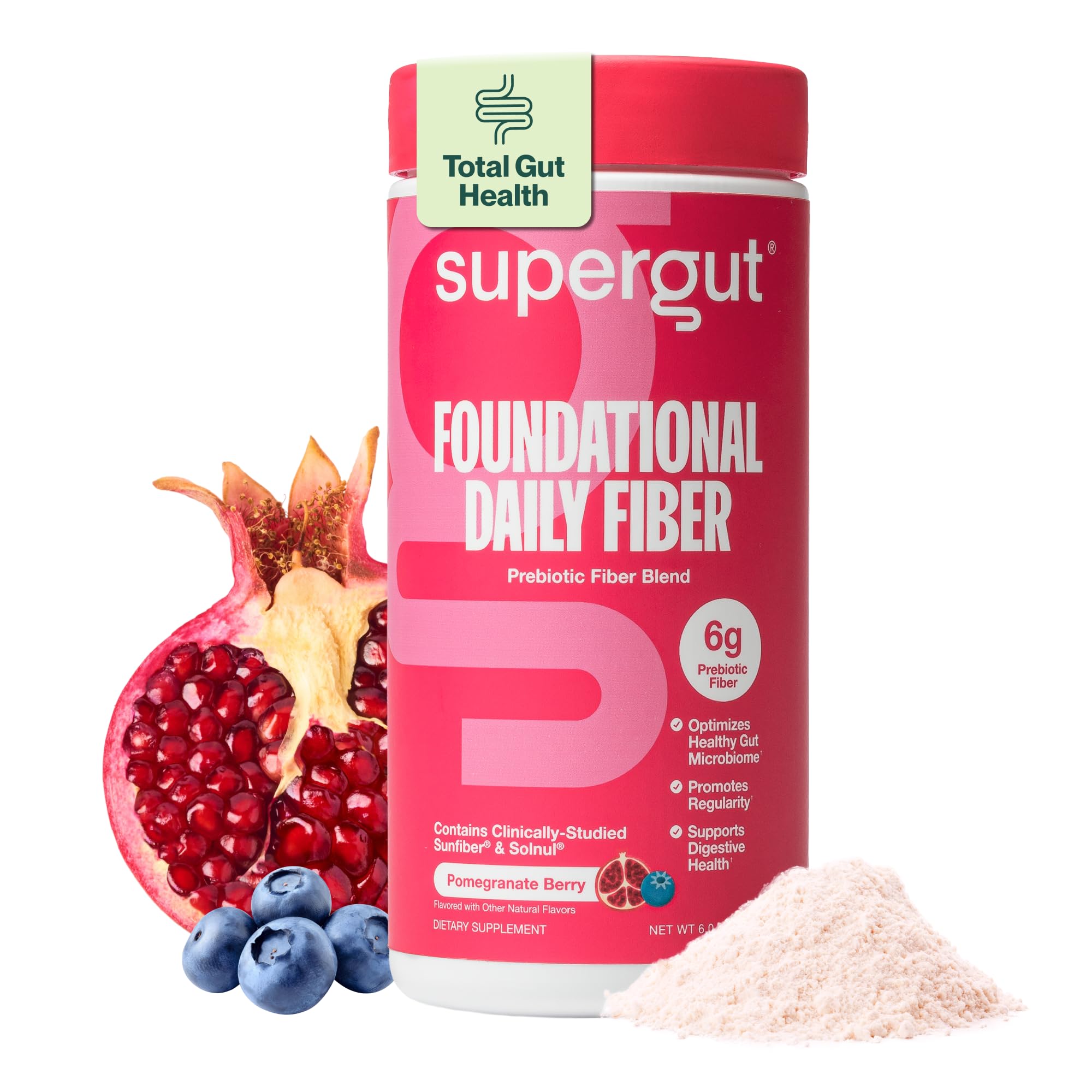 Supergut Foundational Daily Fiber Powder bottle for easy daily fiber support