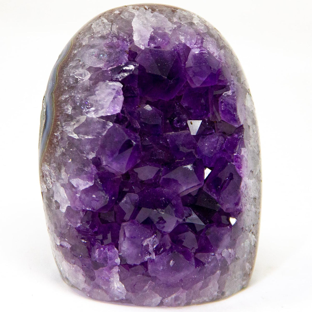 Superior Amethyst crystal rock cluster with deep purple hues for calming home decor.