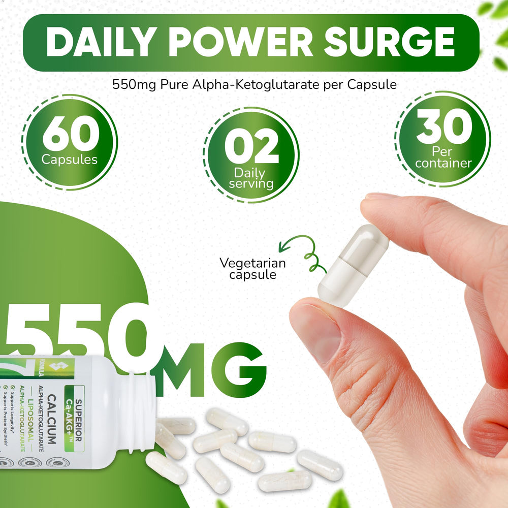 Superior Formulas Liposomal AKG 1100 mg glass bottle close-up.