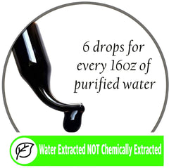Superior Fulvic Humic X935 bottle with drops ready to mix in beverages.