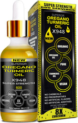 Superior Fulvic Humic X935 oregano-turmeric oil bottle ready for daily use.