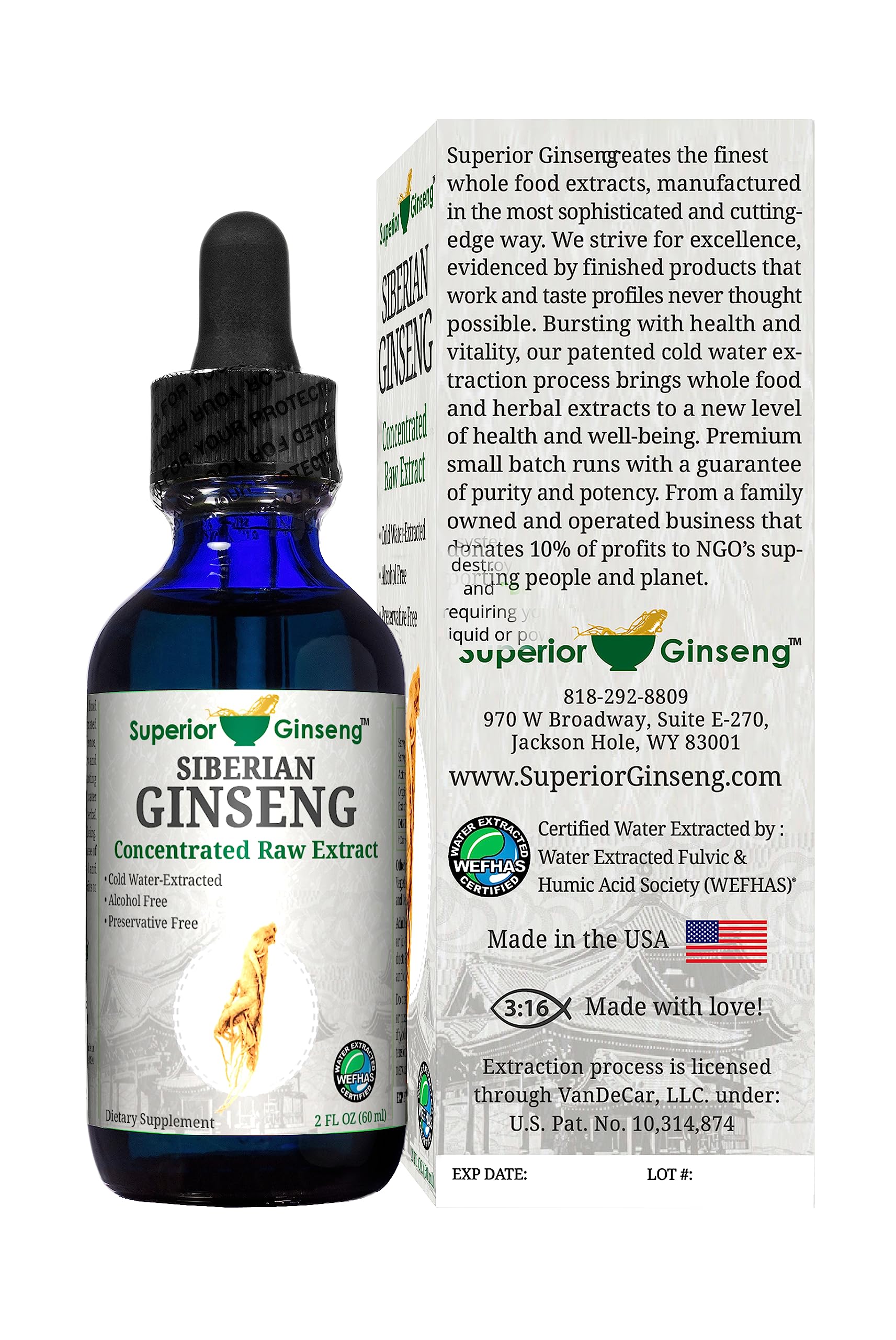 Superior Ginseng Siberian Ginseng Root Extract dropper enables easy, precise dosing.