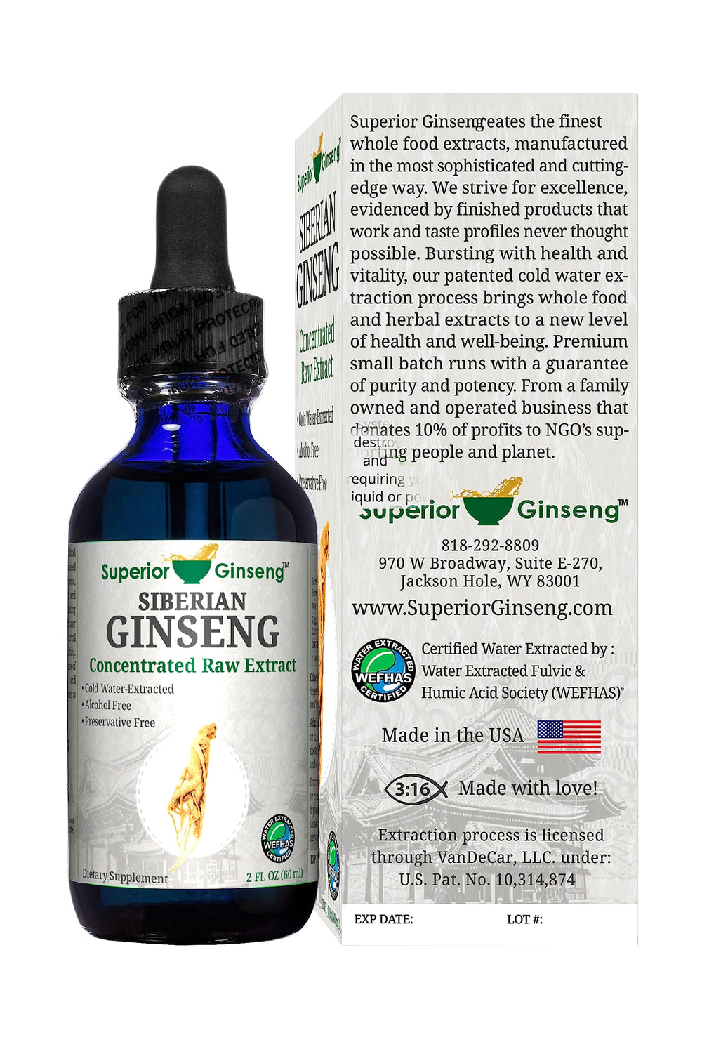 Superior Ginseng Siberian Ginseng Root Extract dropper enables easy, precise dosing.