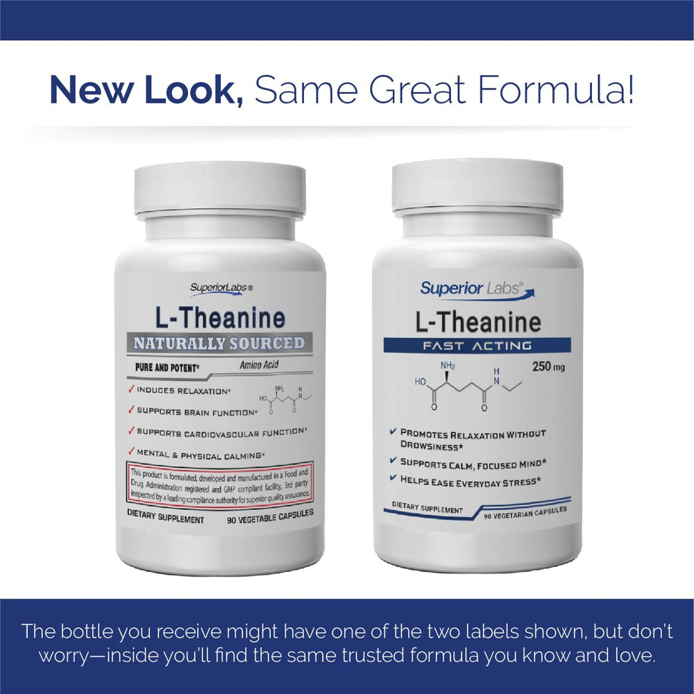 Superior Labs L-Theanine 250 mg capsules closeup of capsules
