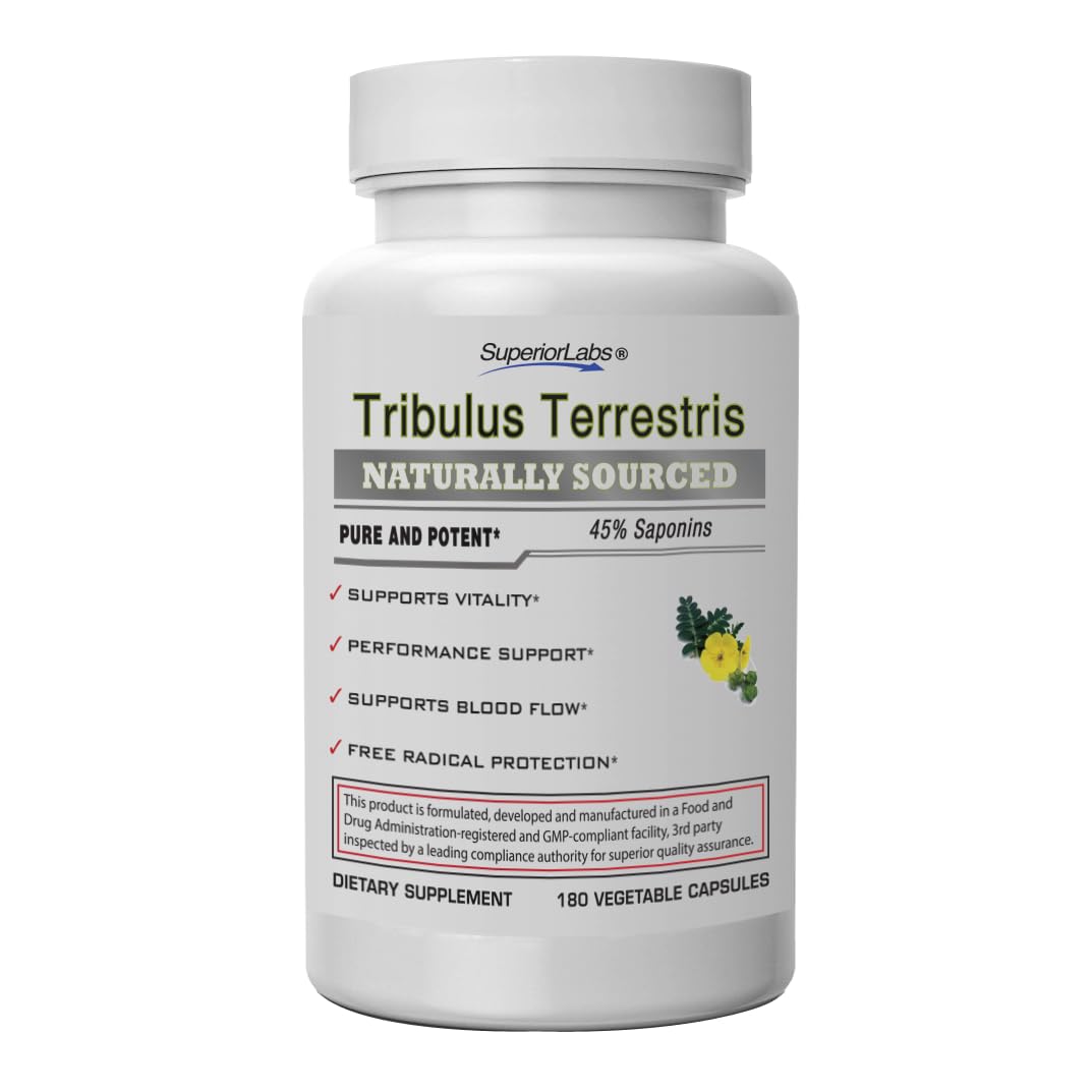 Superior Labs Tribulus Terrestris bottle showing high-potency capsules for daily support.