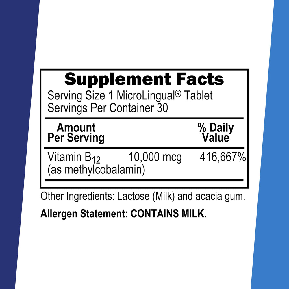 Superior Source B-12 no-shot Sublingual tablets pack highlighting quick absorption