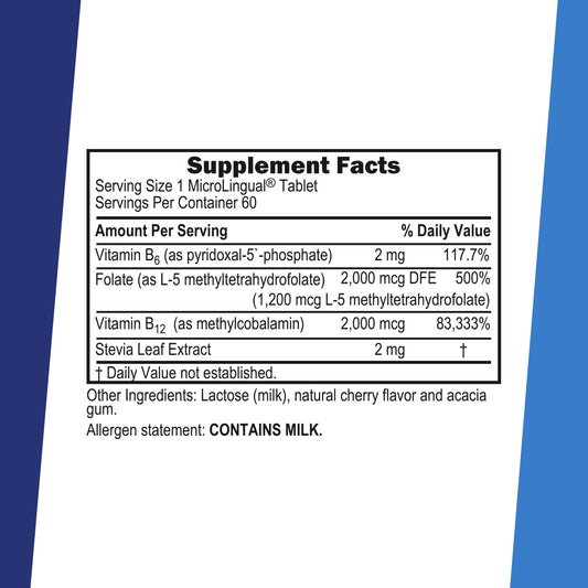 Superior Source B-6 and methylfolate sublingual tablet for cellular support