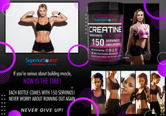 Bottle with GMP-certified quality label for Superior Source Creatine Monohydrate