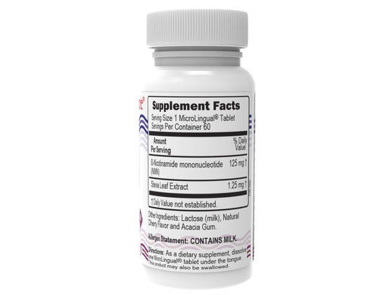 Superior Source NMN sublingual tablets melting under the tongue.