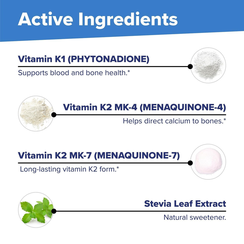 Packaging emphasizes vitamin K2 MK-4 and MK-7 blend for immune health.