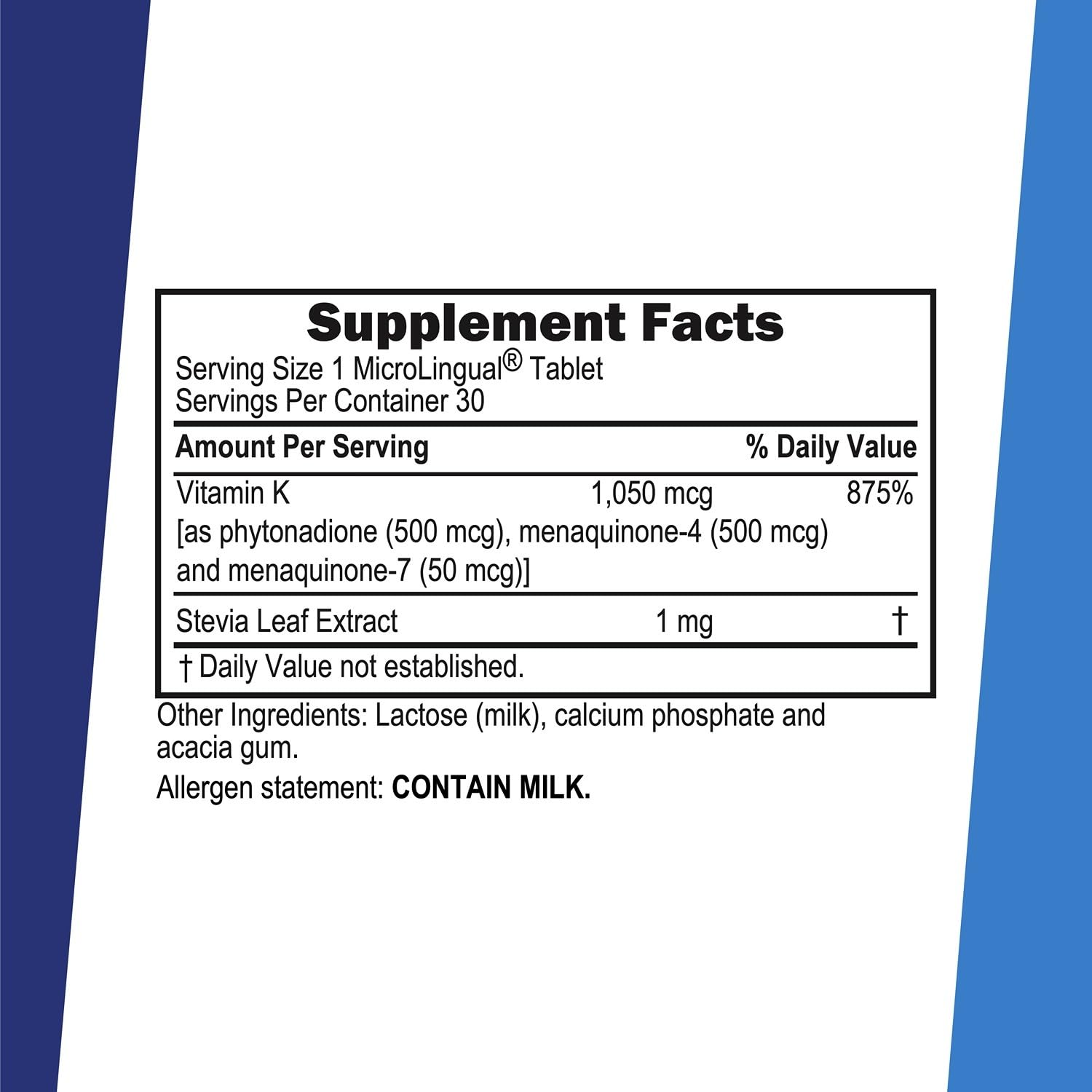 Tablets dissolving illustration demonstrates microLingual format for quick absorption.