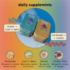 SuperMush Focus Mint delivers crisp mint freshness to support mental clarity