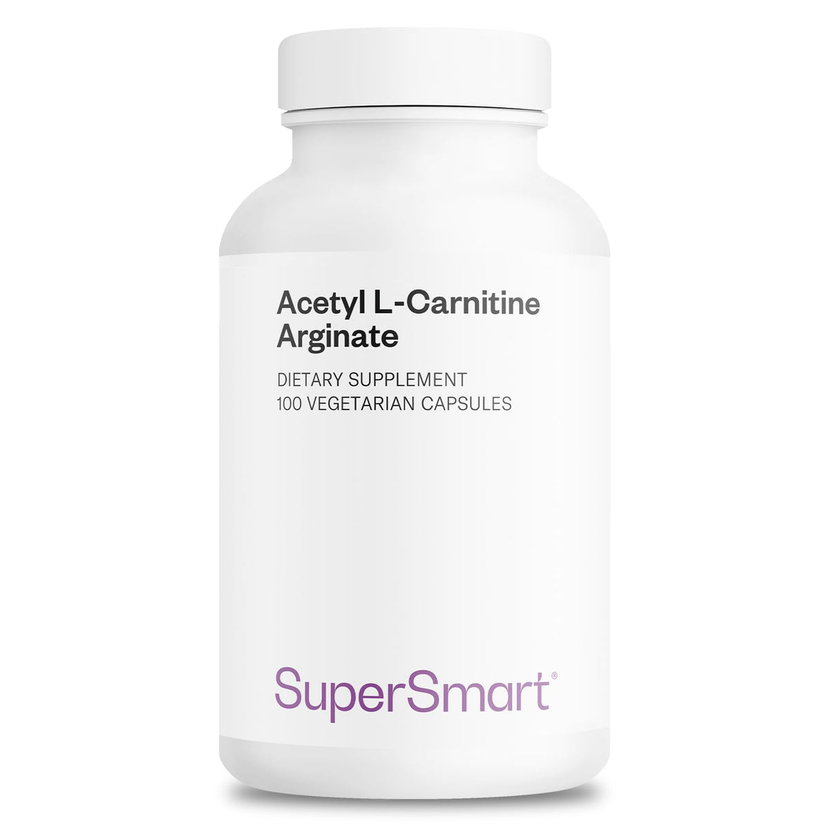 Supersmart Acetyl L Carnitine Arginate bottle-front signaling premium brain support
