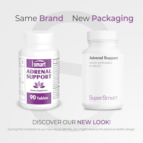 Supersmart Adrenal Support tablets close-up highlighting easy daily dosing