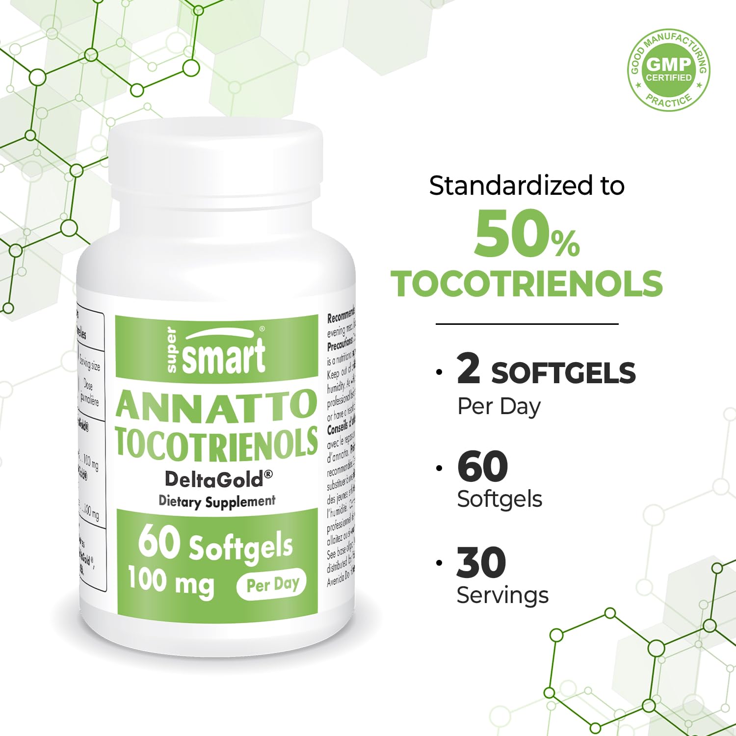 Supersmart Annatto Tocotrienols ingredients highlight rice bran oil as carrier