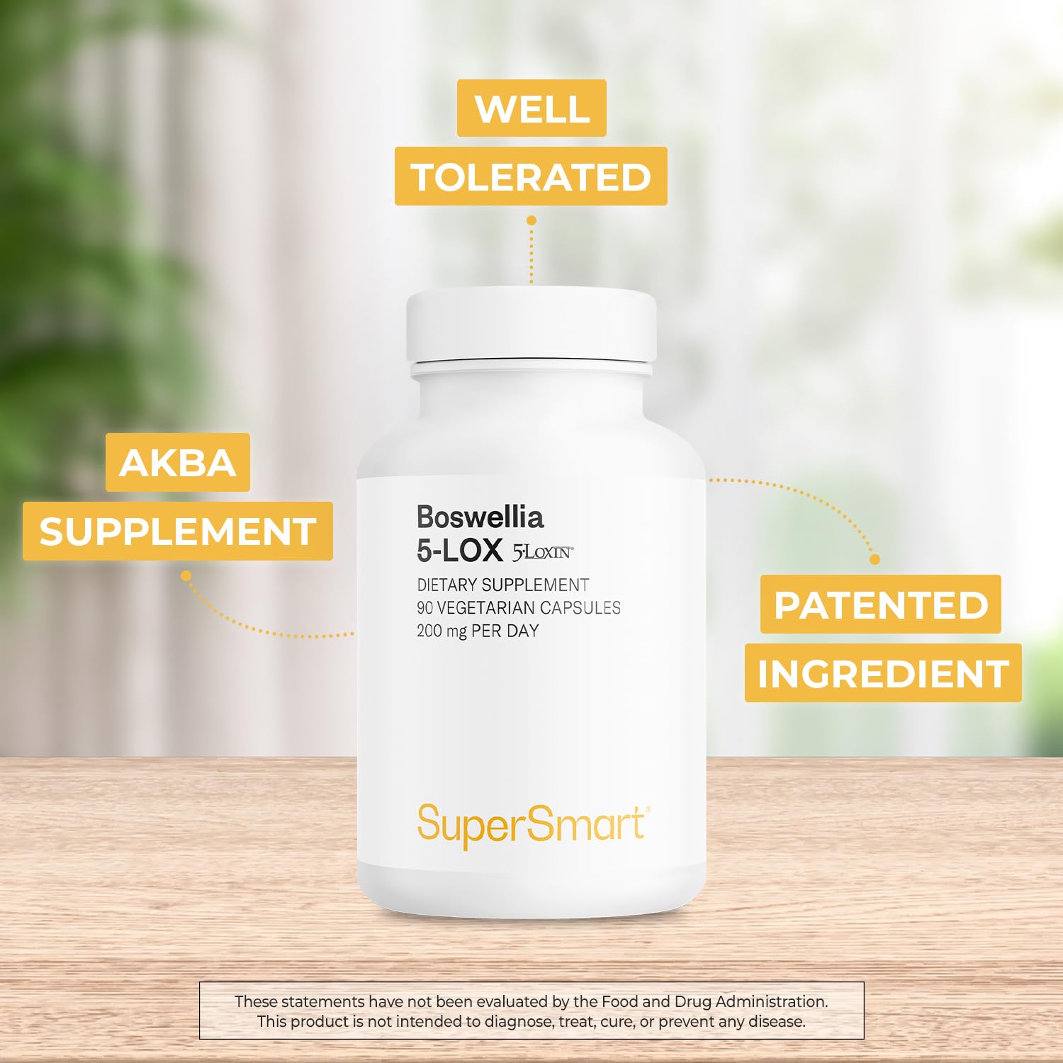 Supersmart Boswellia Serrata extract visual illustrating natural wellness support.